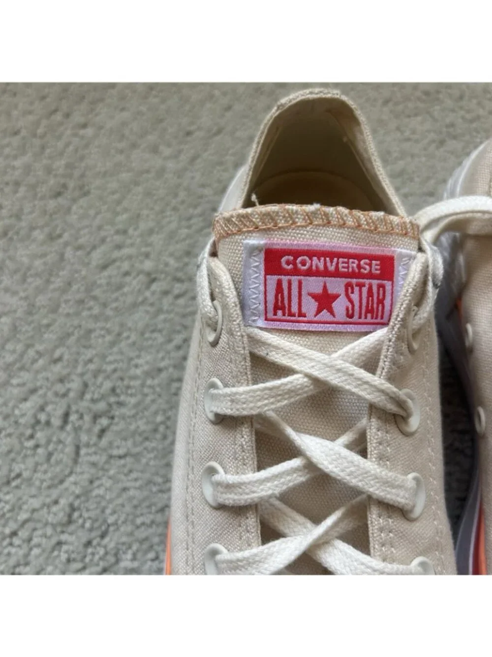 Converse Chuck Taylor All Star Platform Women's Size 5 Pink Beige Sneakers - Picture 6 of 10